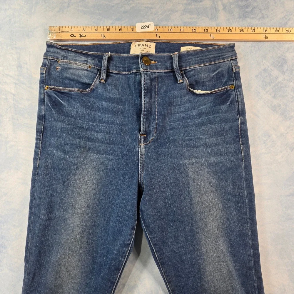 Frame Denim‎ Le High Skinny Jeans Blue Raw Released Hem Size 32 High Rise Skinny